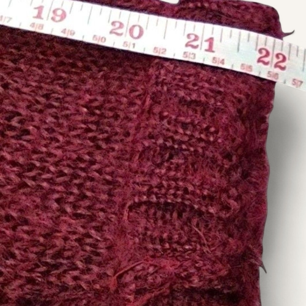 Vintage 90s Y2K Harvest Thanksgiving Burgundy Wool Blend Cardigan Casual Corner - Picture 11 of 12